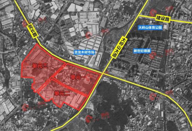 临深和基城市更新项目松湖丽城两栋 红线图内 占地1200平